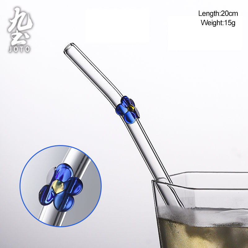 Thumbnail: JOTO Glass Straws Cute Colorful Flower Straws QTR0099