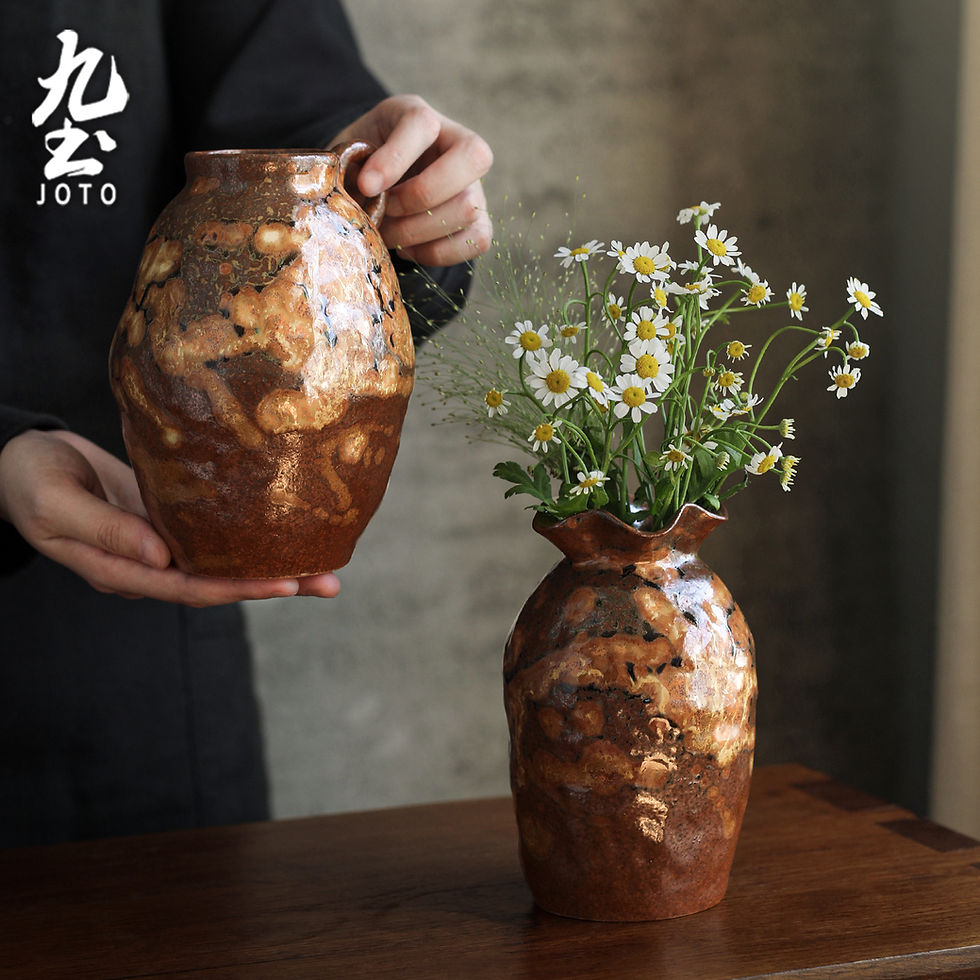 섬네일: JOTO Handmade Rough Ceramic Tabletop Vase DER0113