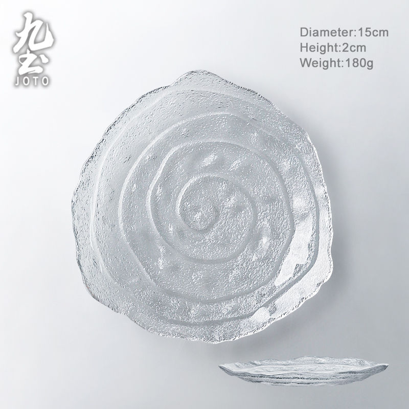 縮圖：JOTO  Simplicity Sophistication luxury Handmade Glass Dim Sum Plate CJR0580