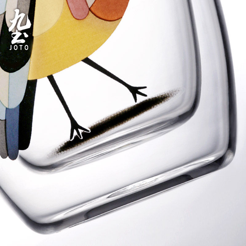 Thumbnail: JOTO Creative Double-Layer Glass Cup with Decorative Decal CUPR0570