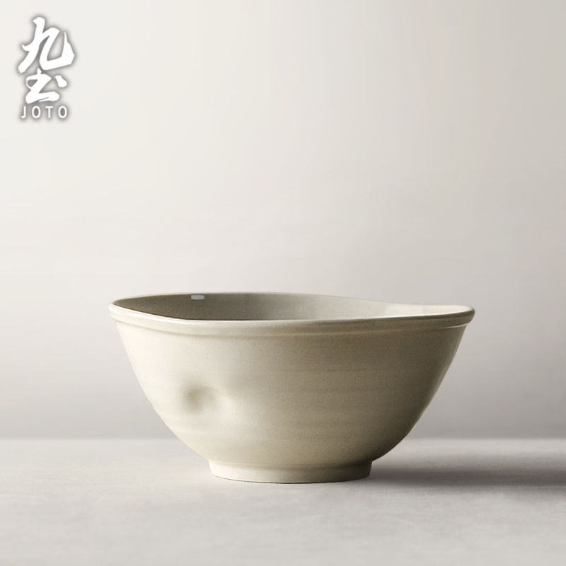 サムネイル： JOTO Japanese Handmade Ceramic Soup Bowl with Grasswood Ash Glaze CJR0527