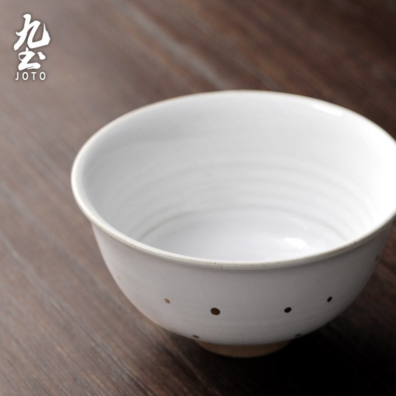 Thumbnail: JOTO High-legged, non-ironing Japanese Handmade Ceramic Rice Bowl CJR0449