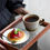 サムネイル： JOTO Japanese Vintage Solid Wood and Glass Tea Tray HPR0046
