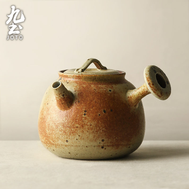 サムネイル： JOTO Handcrafted Rustic Kiln-Glazed Small Teapot CHR0634