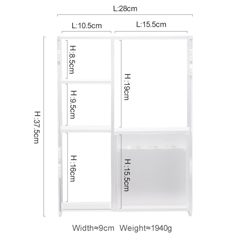 섬네일: JOTO Acrylic Frosted Porcelain Shelf Multi-Purpose Cabinet PJR0096