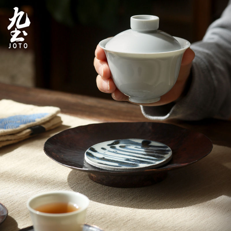サムネイル： JOTO  Vintage Handmade Dry Bubble Tea Tray HPR0049
