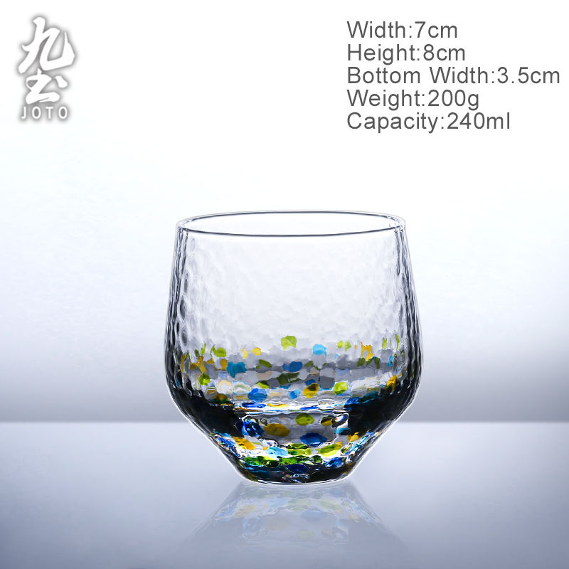 Thumbnail: JOTO Creative Painted Hammered Glass Cup  CUPR0593