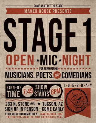 final night of Stage1 Open Mic at Maker House!