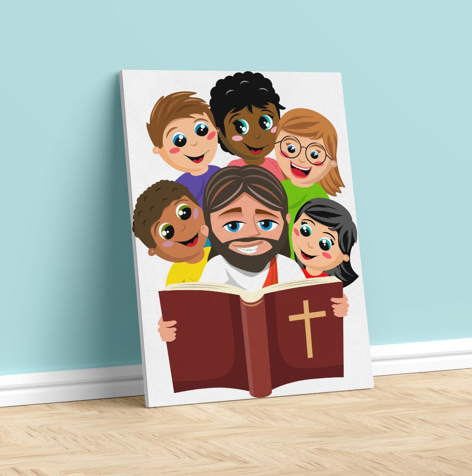 JESÚS NIÑOS LIENZO 05