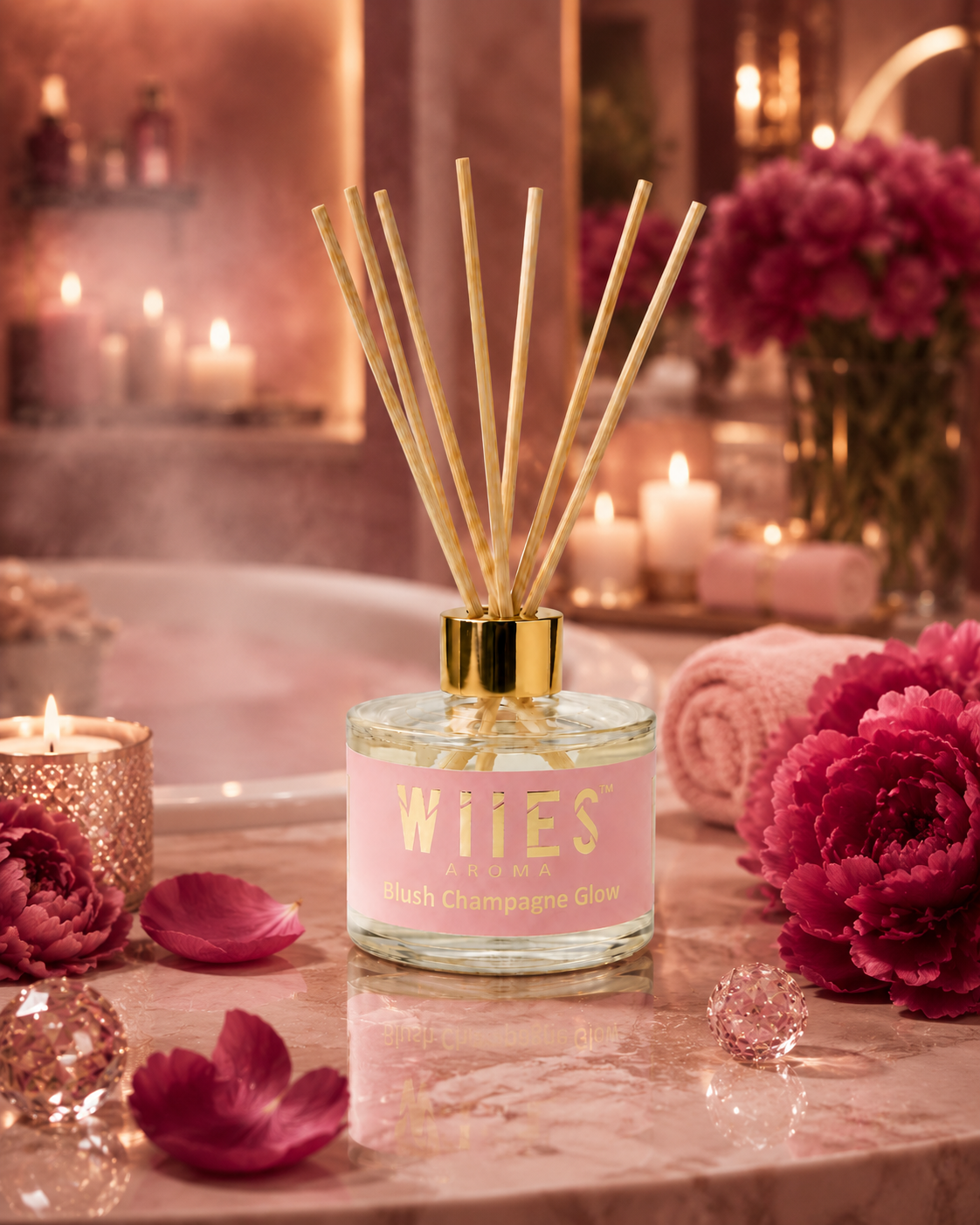 Blush Champagne Glow – Reed Diffuser Fragrance 100ml