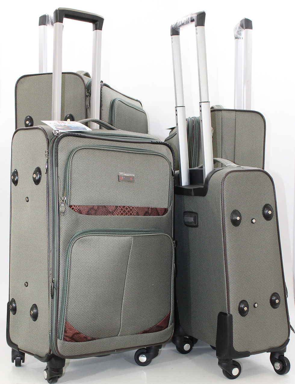 NWT GRAY POLYESTER SPINNER SUITCASE LUGGAGE UPRIGHT 20"24"28"32" 4PCS/SET