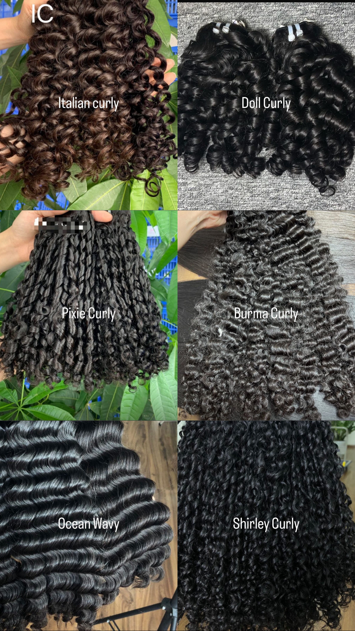 New Curly Collection (Add notes at check out)