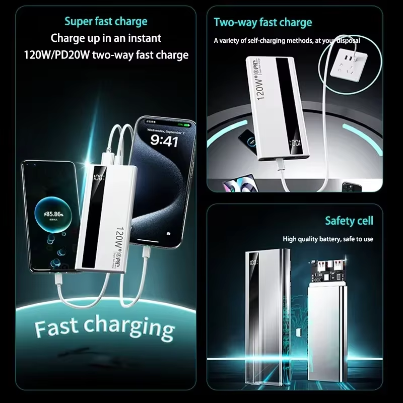 Thumbnail: Lenovo 2026 Large Capacity 50000mAh Powerbank 66W Fast Charging LEDPower Bank Po