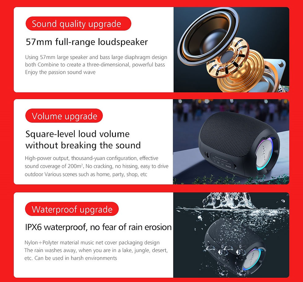 Thumbnail: ZEALOT-S53 Portable Bluetooth Speaker Outdoor TWS Connection High Quality Sound