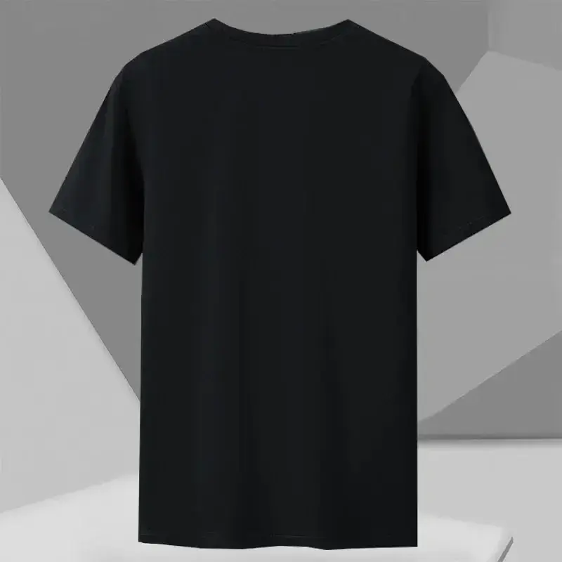 Thumbnail: Mens T-shirt Printed Tee Plus Size 110-180kg 5XL 6XL 7XL Black T Shirts Round Ne