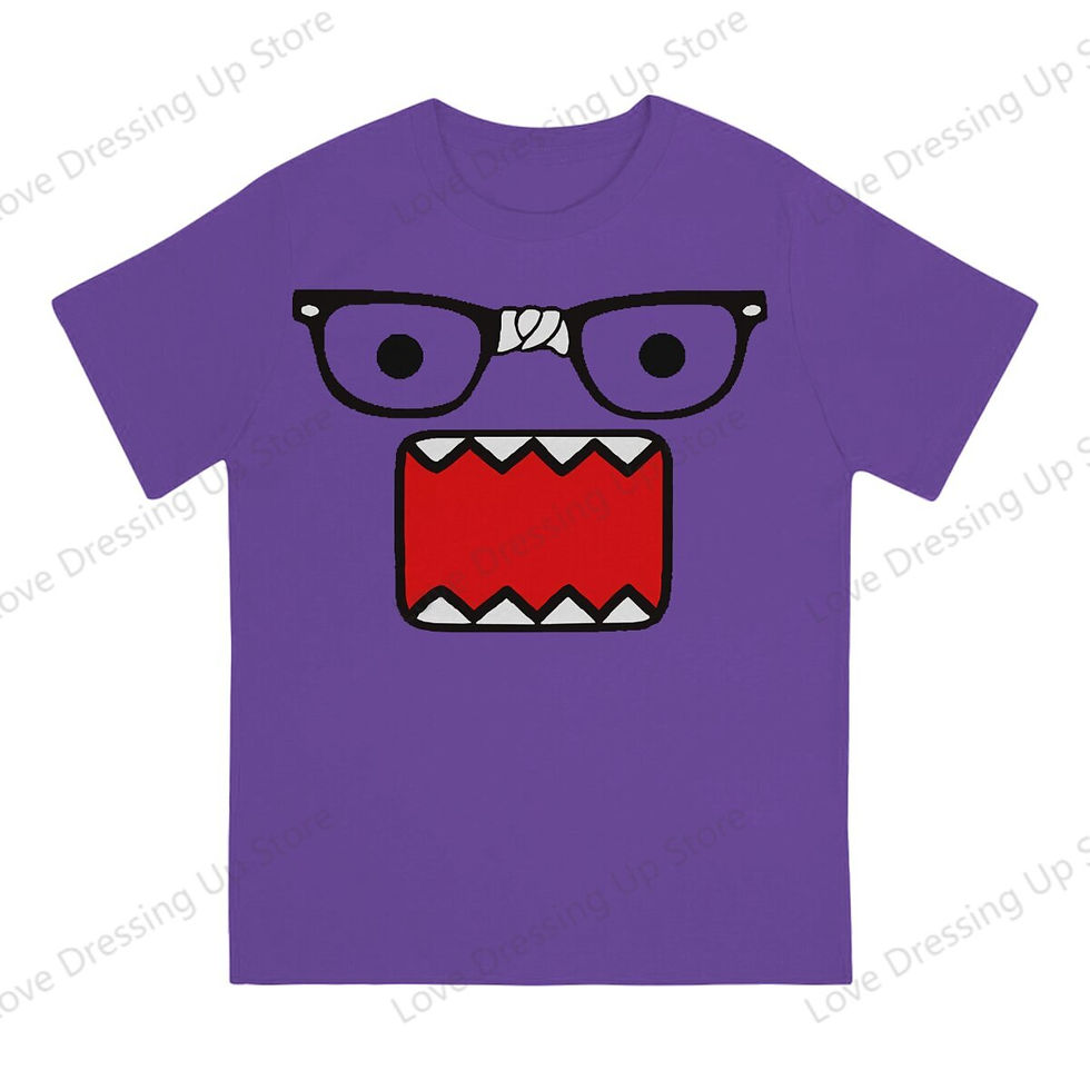 Thumbnail: Domo Kun Print Funny Short Sleeved T-shirt Men Women Versatile  Couple Tops