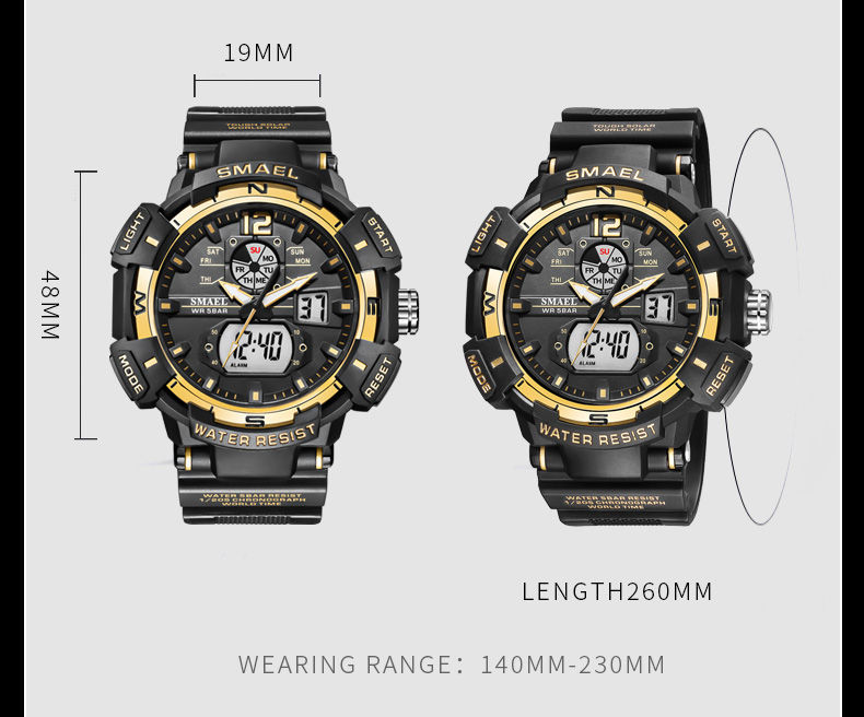 Thumbnail: SMAEL Top Luxury Brand Men's Watch Outdoor Sports Waterproo
