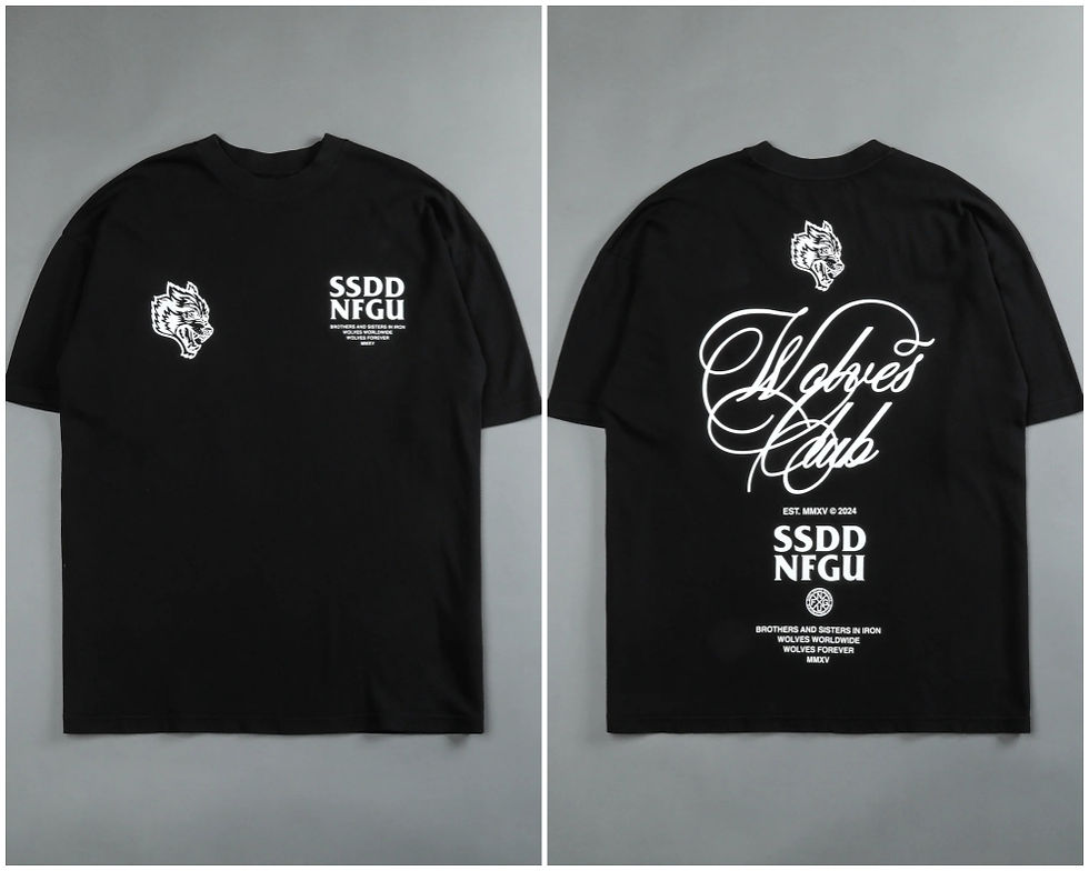 Thumbnail: WOLVES CLUB American Y2K New Couple T-Shirts Men Street Fahion Oversized Loose T