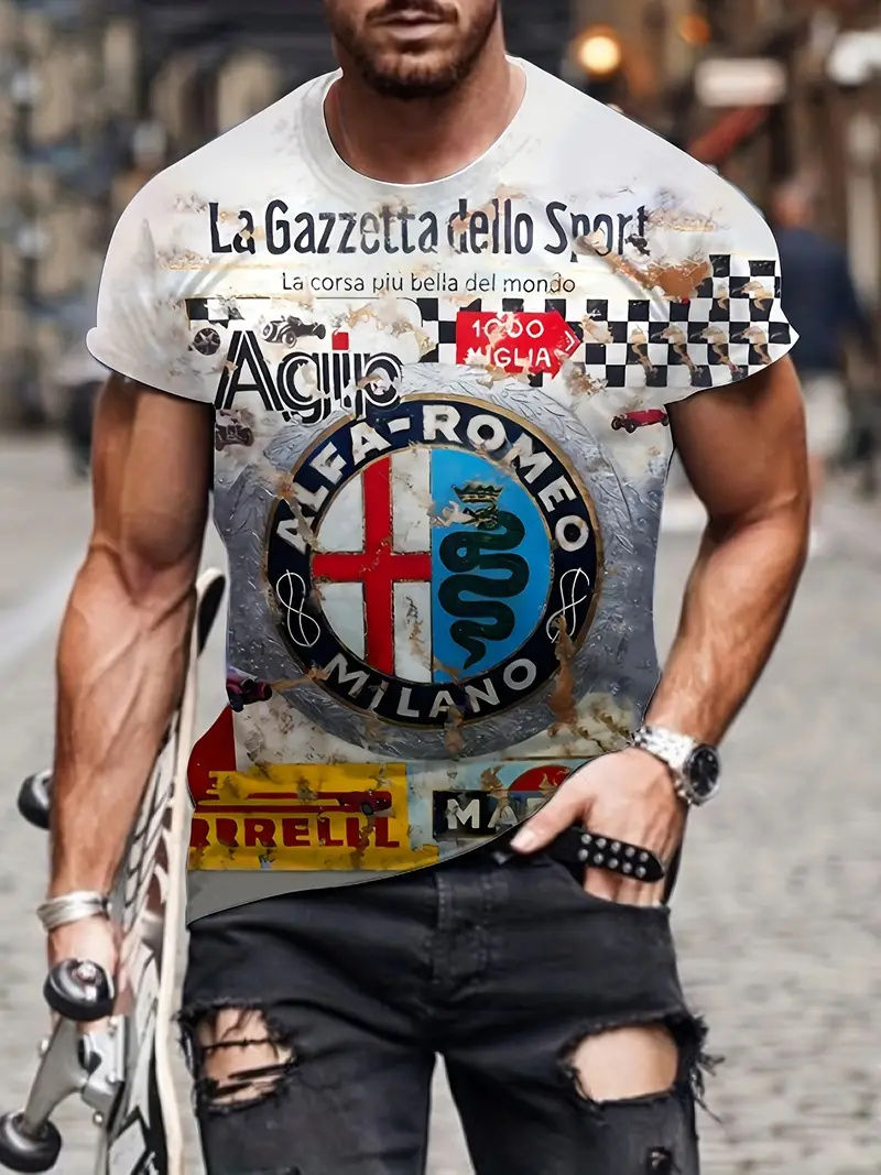 Thumbnail: Fashionable And Personalized Men's T-shirt Motorcycle 3D Printed Harajuku Street