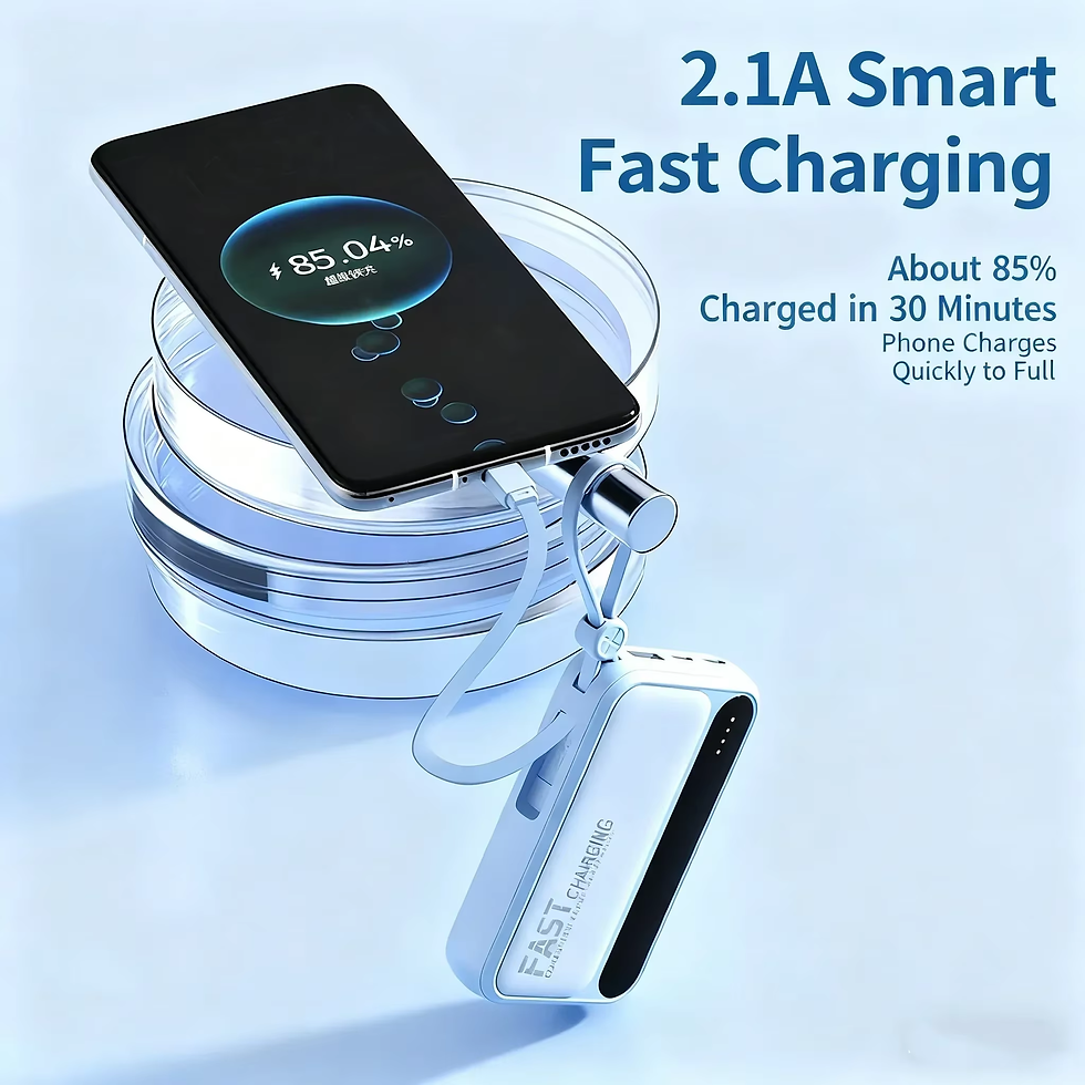 Thumbnail: Lenovo 500000mAh Power Bank Built in 4 Cables Large Capacity Intelligent Digital