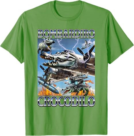 Thumbnail: Bombardiro Crocodilo - Italian Brainrot Meme T-Shirt Humor Funny Graphic Y2k Out