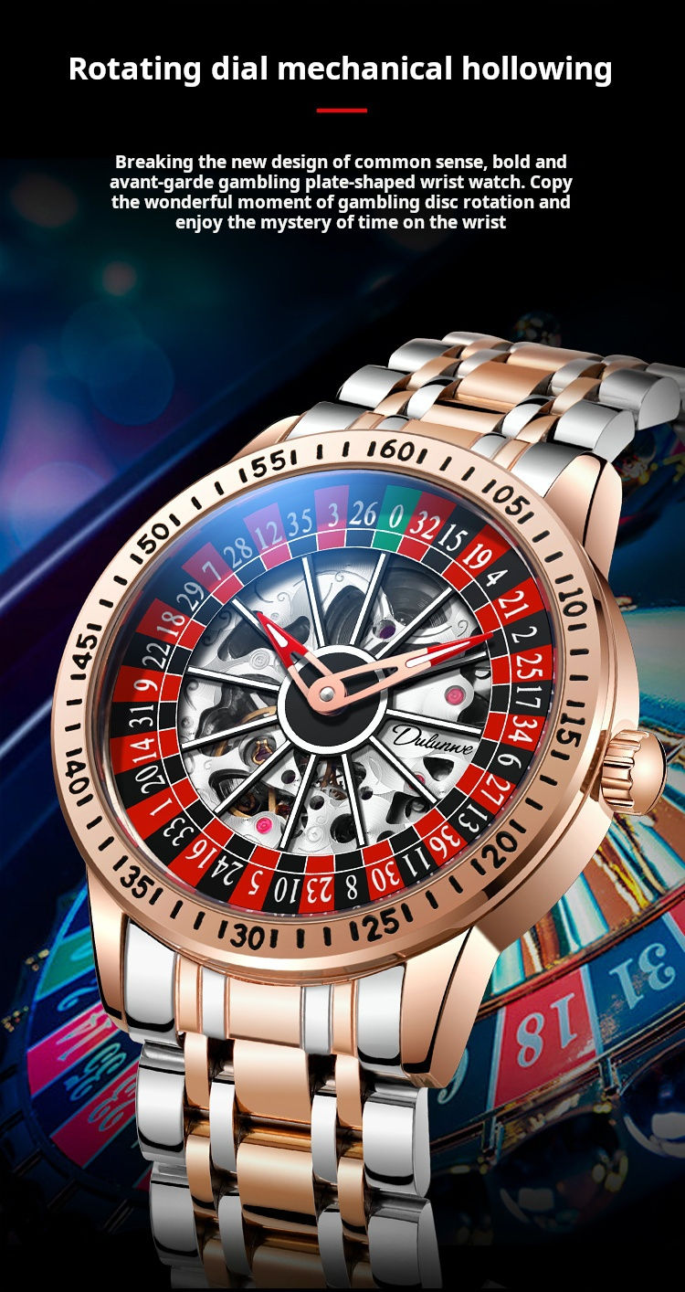 Thumbnail: Gambling plate dial Luxury Brand Waterproof Mechanical Watches for Mens Fashion