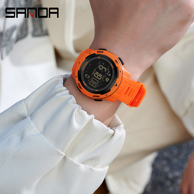 Thumbnail: SANDA Men Outdoor Sports Chronograph Watch 2023 New Electronic Watch Luminous Mu