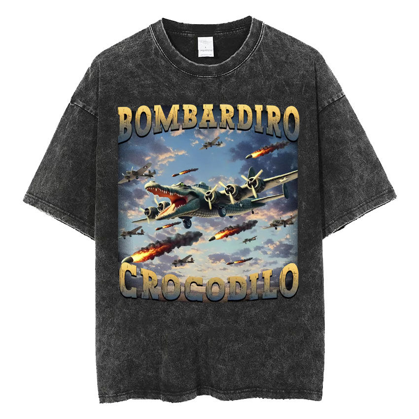Thumbnail: Bombardino Crocodile Funny Reptile Meme T-shirts Men's Women Hip Hop Vintage Was