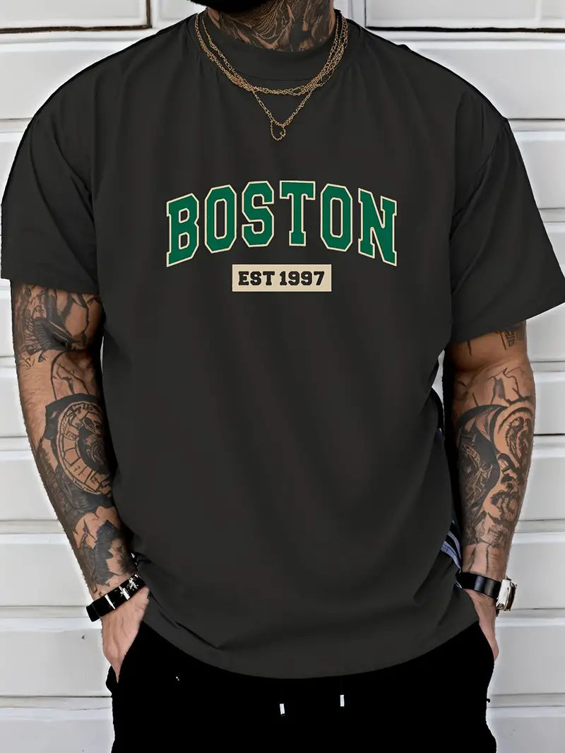 Thumbnail: Japanese simple and fresh letter pattern summer short-sleeved outdoor casual com