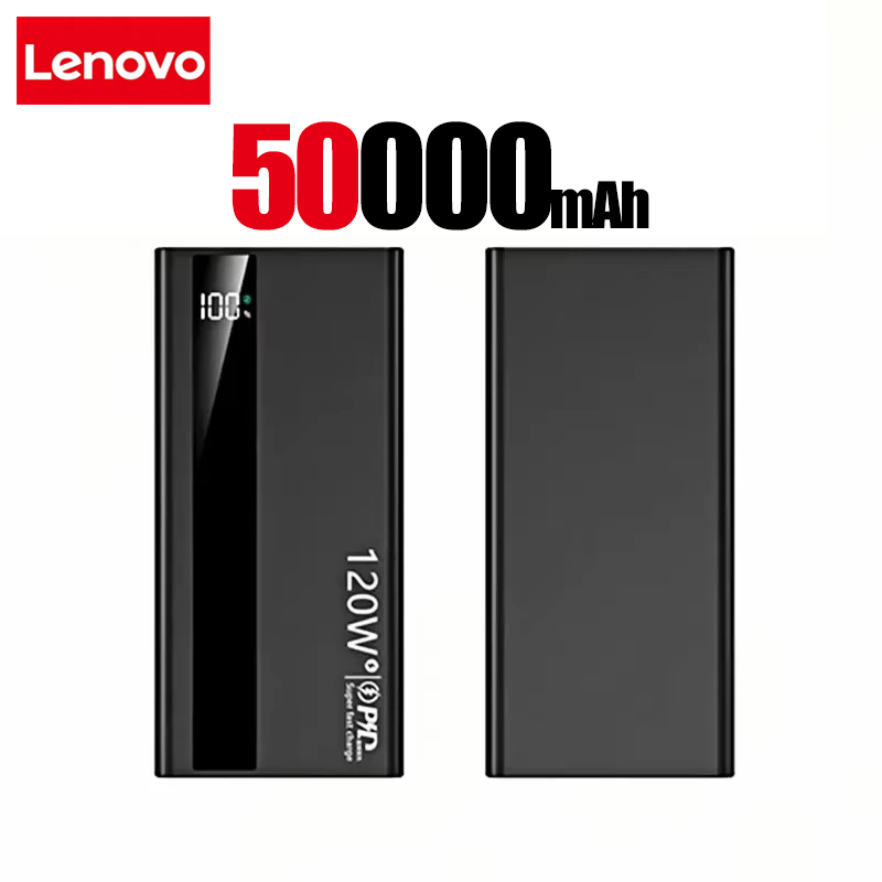 Thumbnail: Lenovo 200000mAh Powerbank 120W Super Fast Charging Portable Battery Charger Ult