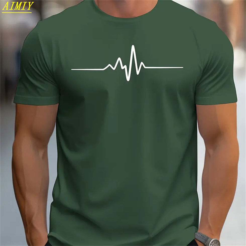Thumbnail: Summer Men's T-shirt Top Casual Loose Fit Oversized T-shirt PARI Letter Pattern