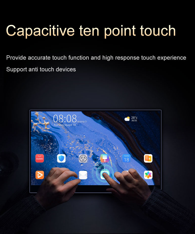 Thumbnail: 15.6 / 13 Inch 4K OLED Touch Screen Portable Monitor 550Nit USB-C HDMI-Compatibl