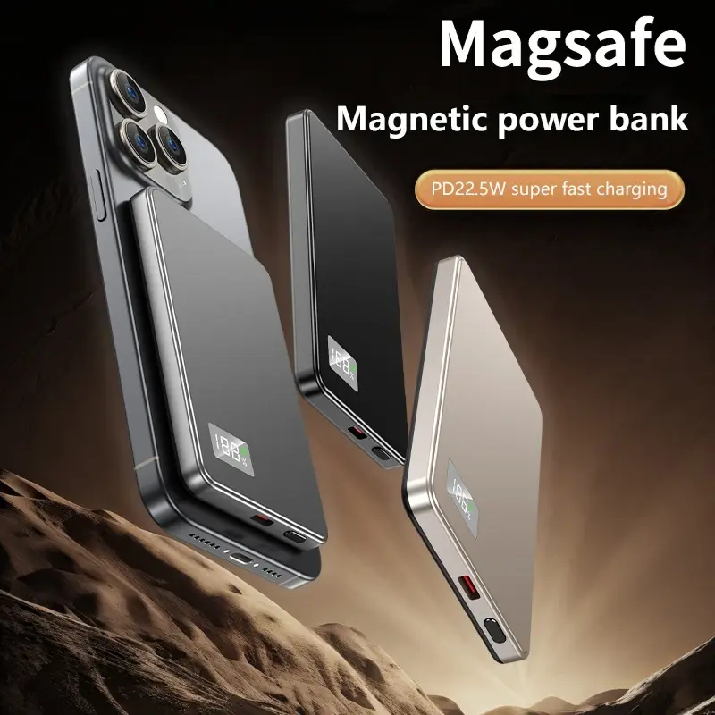 Thumbnail: Lenovo Ultra-thin 500000mAh Mobile Power Bank For MagSafe Magnetic Wireless Fast