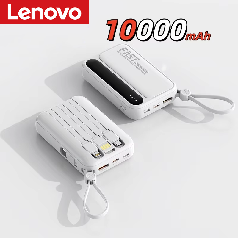 Thumbnail: Lenovo 500000mAh Power Bank Built in 4 Cables Large Capacity Intelligent Digital