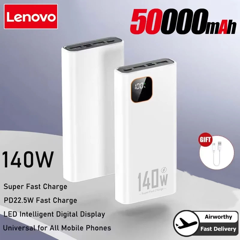 Thumbnail: Lenovo 200000mAh 140W Ultra Capacity Power Bank Super Fast Charge Portable Batte