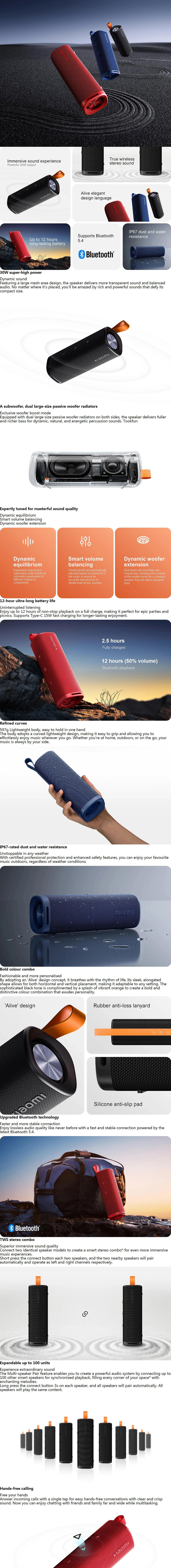 Thumbnail: NEW Global Version Xiaomi Sound Outdoor 30W Portable Speaker 12-Hour Ultra-Long
