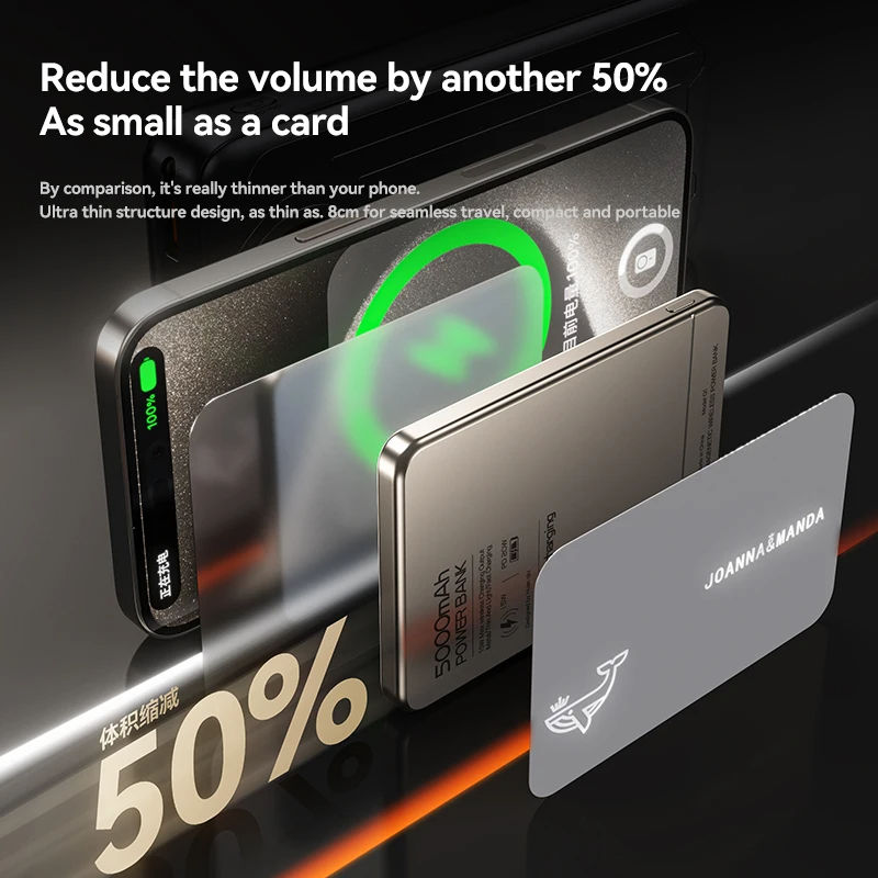 Thumbnail: Lenovo 10000mAh Magnetic Power Bank Qi 2 Wireless Charger PD20W Super Fast Charg