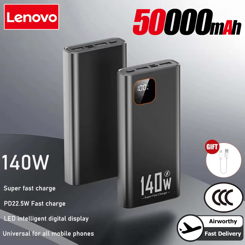 Thumbnail: Lenovo 140W 500000mAh Ultra Capacity Power Bank Super Fast Charging CCC Portable