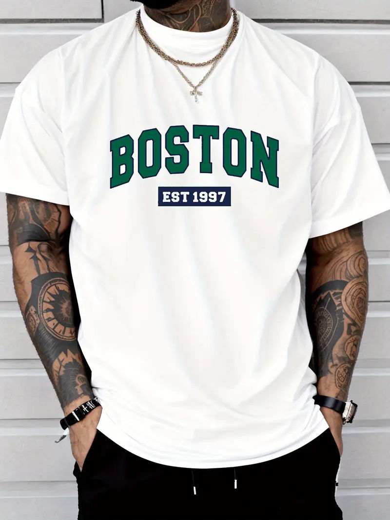 Thumbnail: Japanese simple and fresh letter pattern summer short-sleeved outdoor casual com