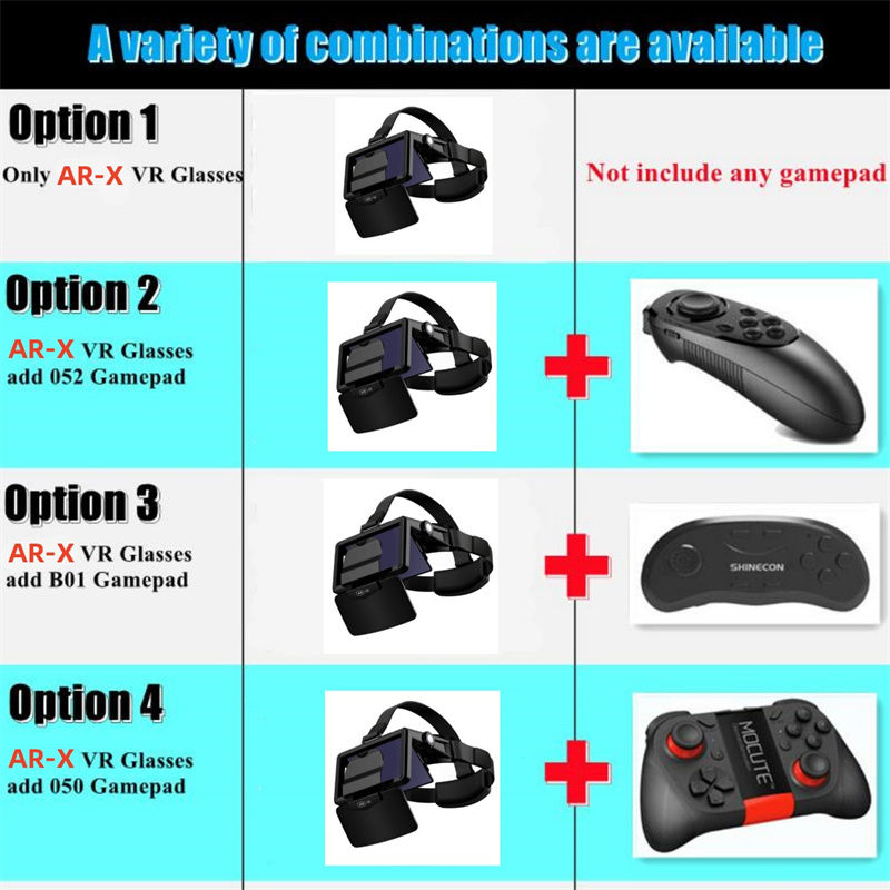 الصورة المصغرة: AR-X VR Glasses Virtual Reality 3D Glasses HD IMAX Game Cardboard VR Headset For