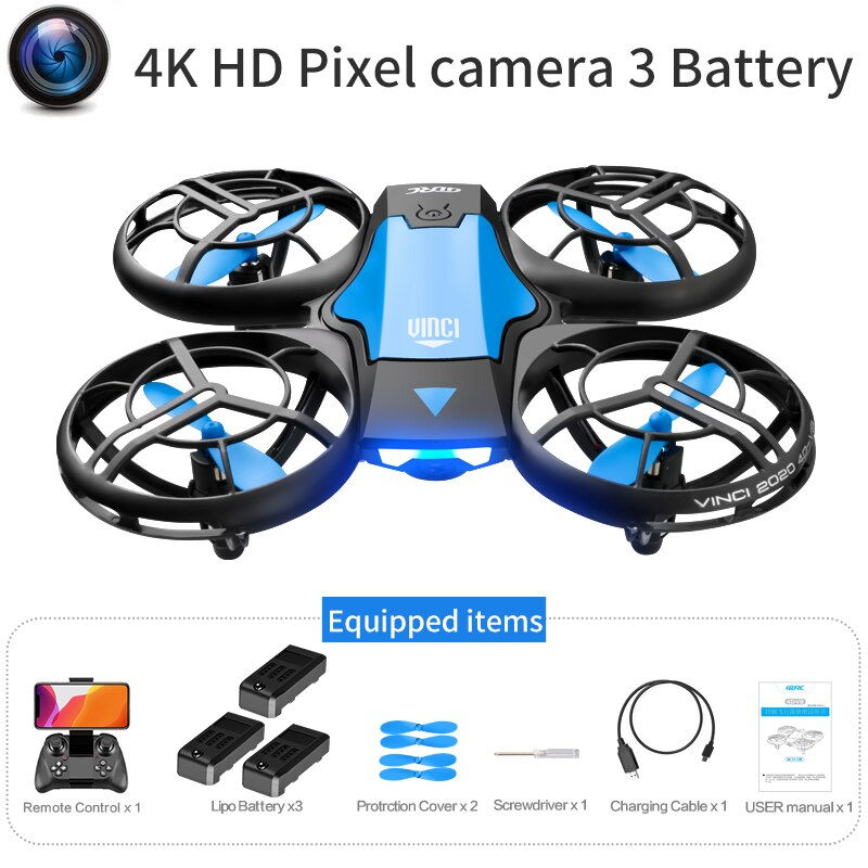 Thumbnail: V8 New Mini Drone 4K 1080P HD Camera Drones WiFi Fpv Air Pressure Height Maintai
