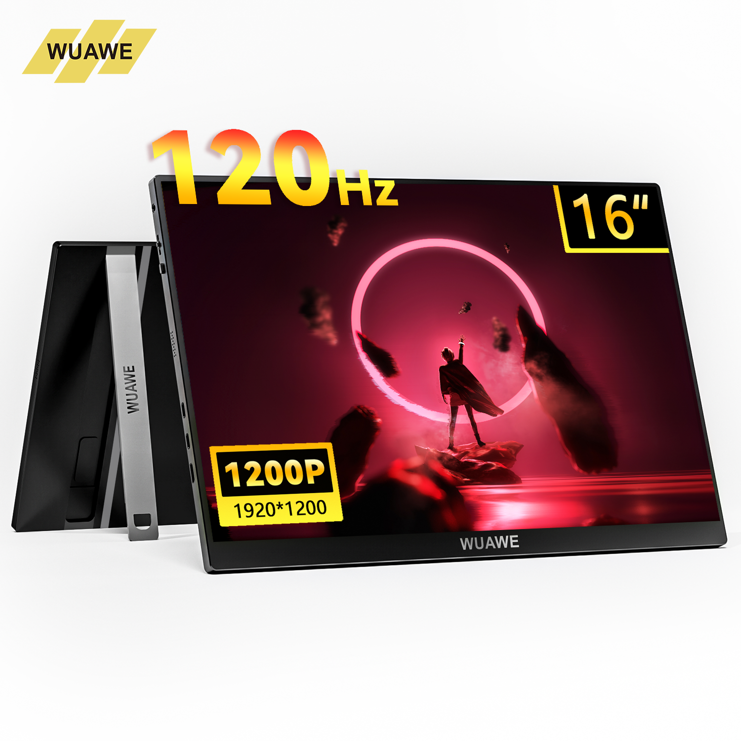 WUAWE 16" 120HZ Gaming Portable Monitor for Laptop,16inch 1200P PC Display IPS L