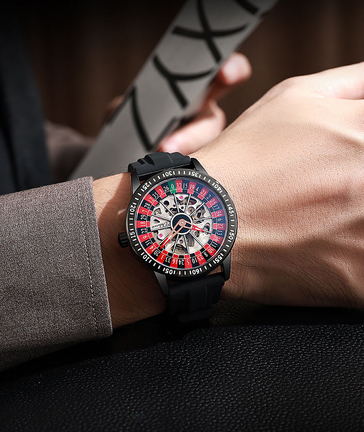 Thumbnail: Gambling plate dial Luxury Brand Waterproof Mechanical Watches for Mens Fashion
