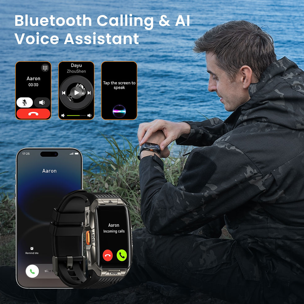 Thumbnail: 2025 KOSPET TANK X2 Rugged Smart Watch For Men 3D Curved Screen AMOLED AOD 5ATM