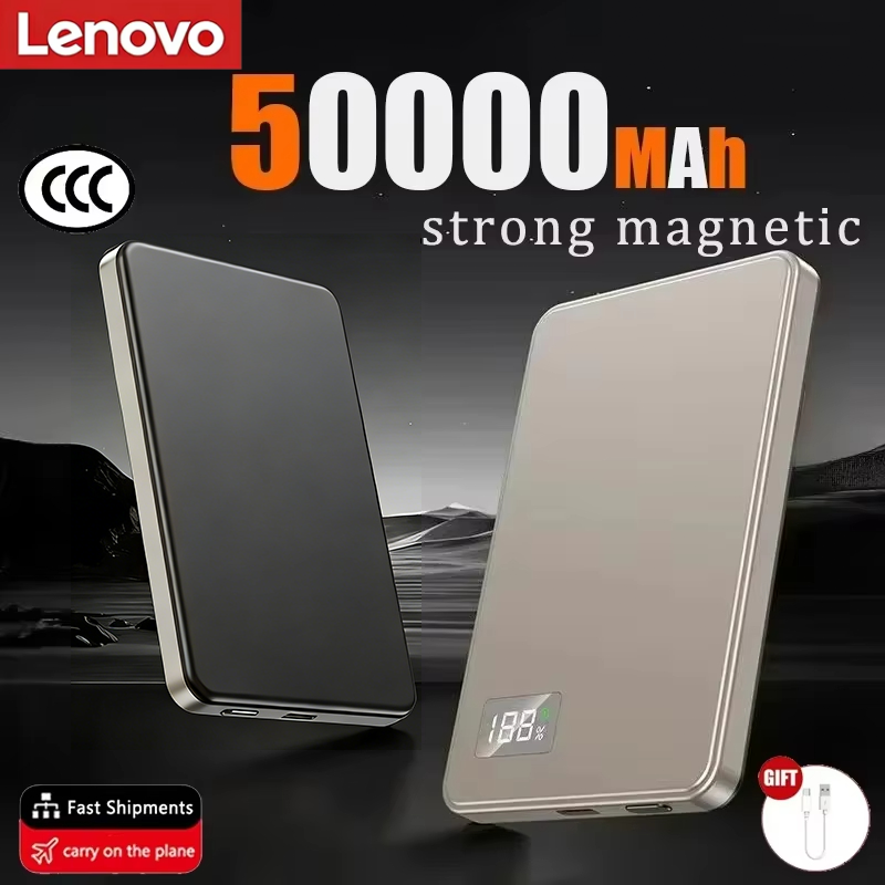 Thumbnail: Lenovo 500000mAh Magnetic Wireless Power Bank Ultra Thin Portable CCC Certified 