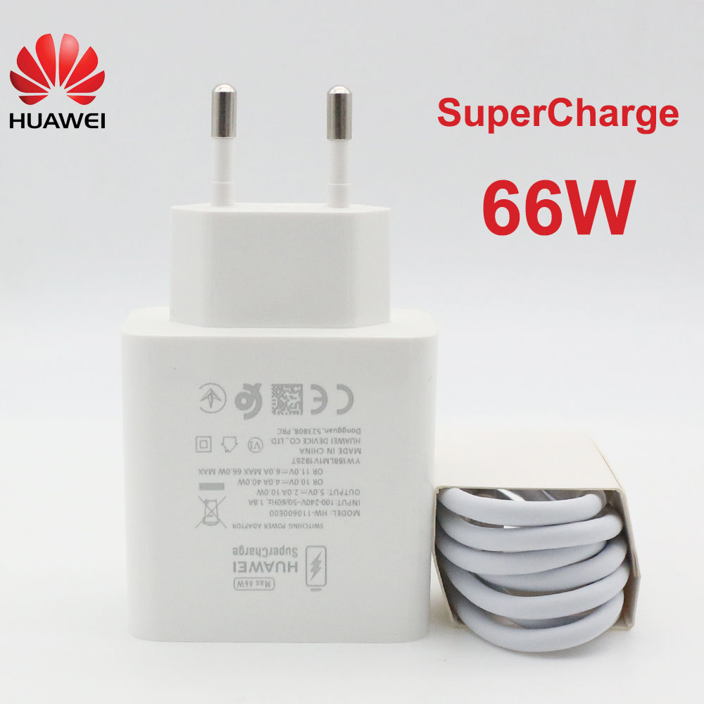 HUAWEI 66W Original Super Charge Quick USB Wall Charger Travel Charge 6A Type C