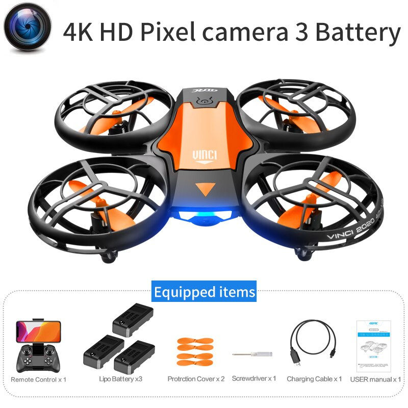 Thumbnail: V8 New Mini Drone 4K 1080P HD Camera Drones WiFi Fpv Air Pressure Height Maintai