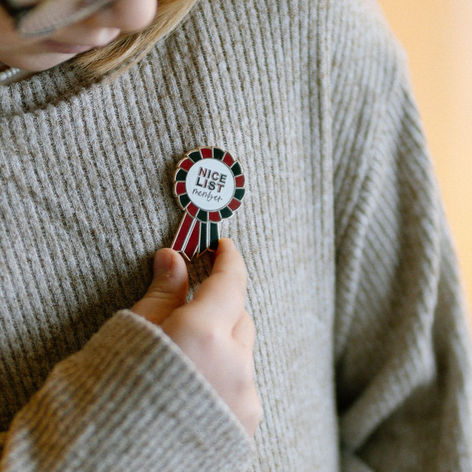 Nice List hard enamel pin