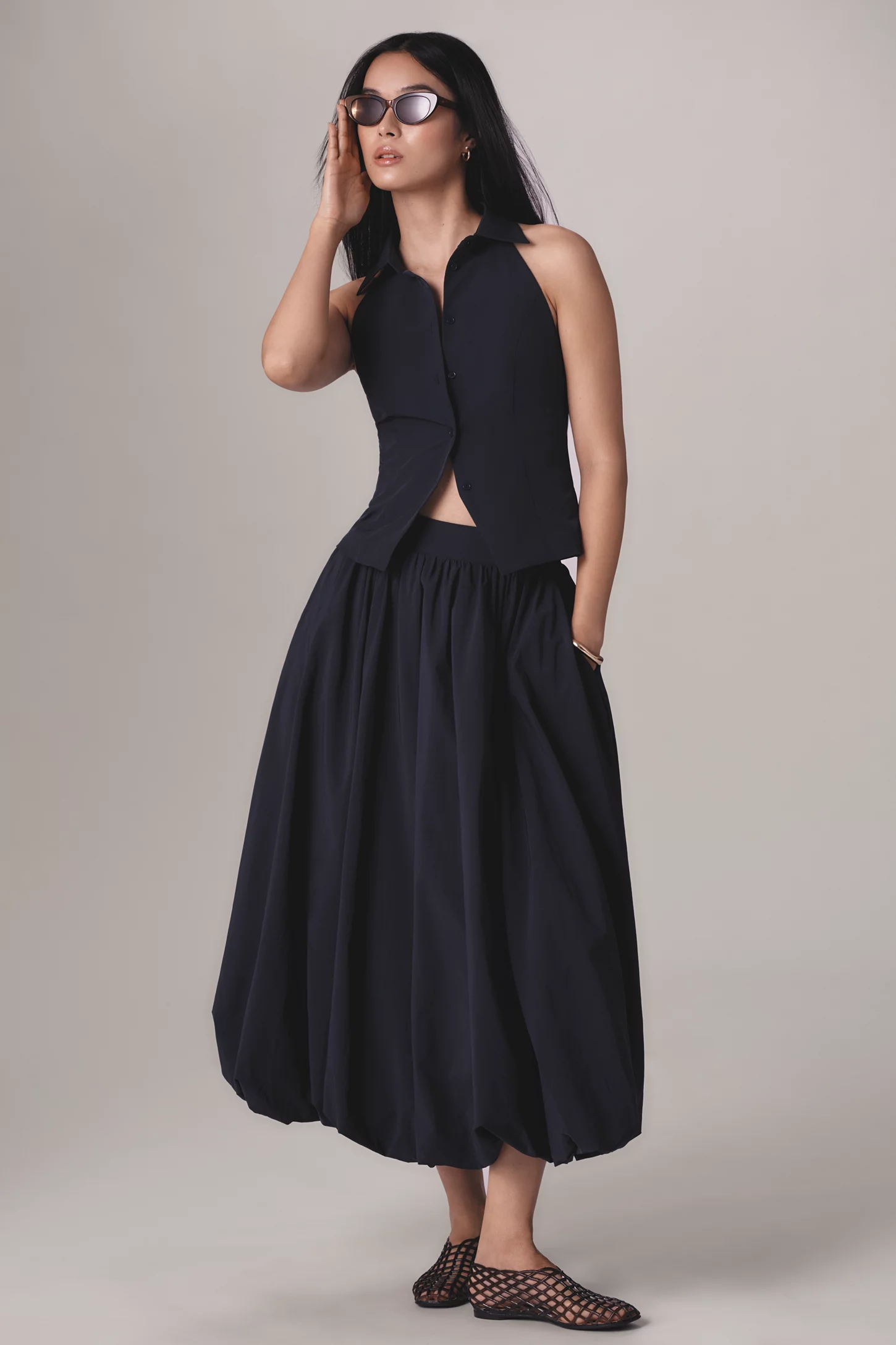 High Neck Waistcoat Top Anthropologie
