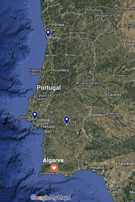 Onde fica o Algarve no mapa de Portugal